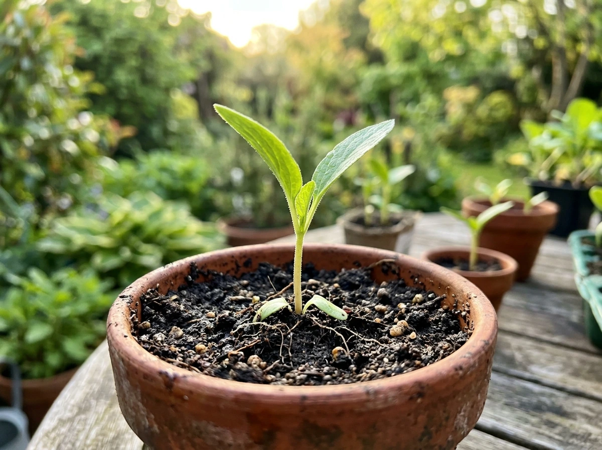 Seedling emerging from soil with sunlight representing the step-by-step crop growth journey